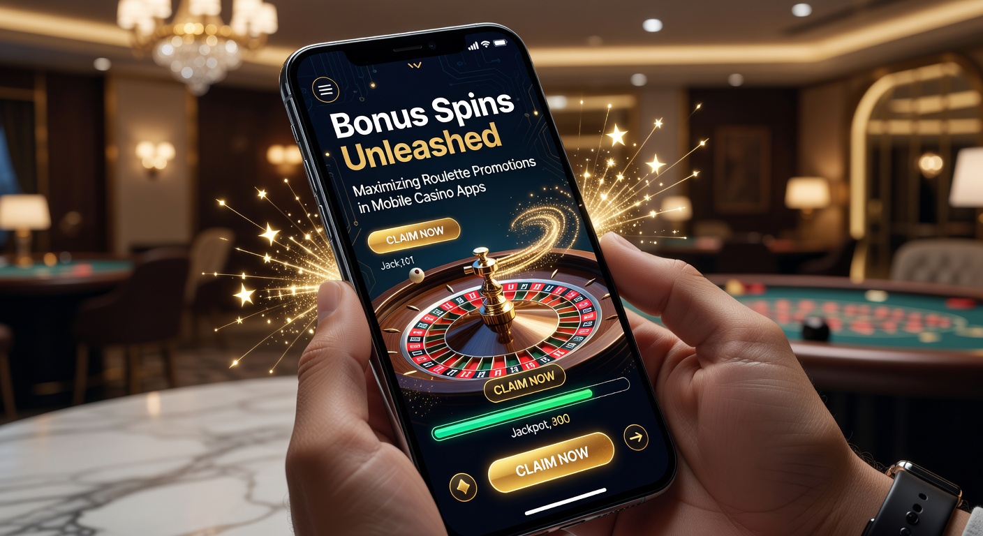 Close-up of a smartphone hand holding a device with roulette bonus activation screen, showing spin counters and wagering progress bar