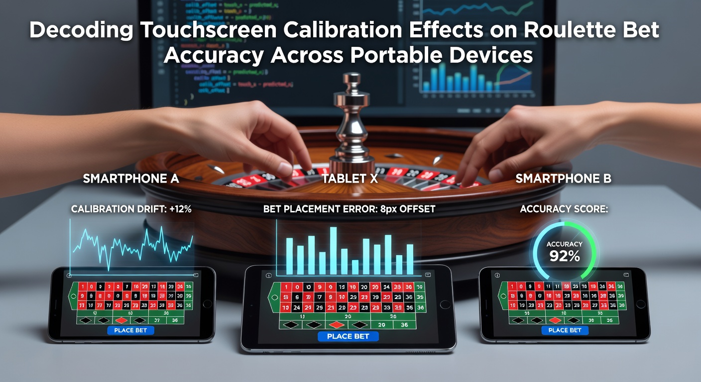 Close-up view of a smartphone screen displaying a roulette betting grid with calibration grid overlay lines
