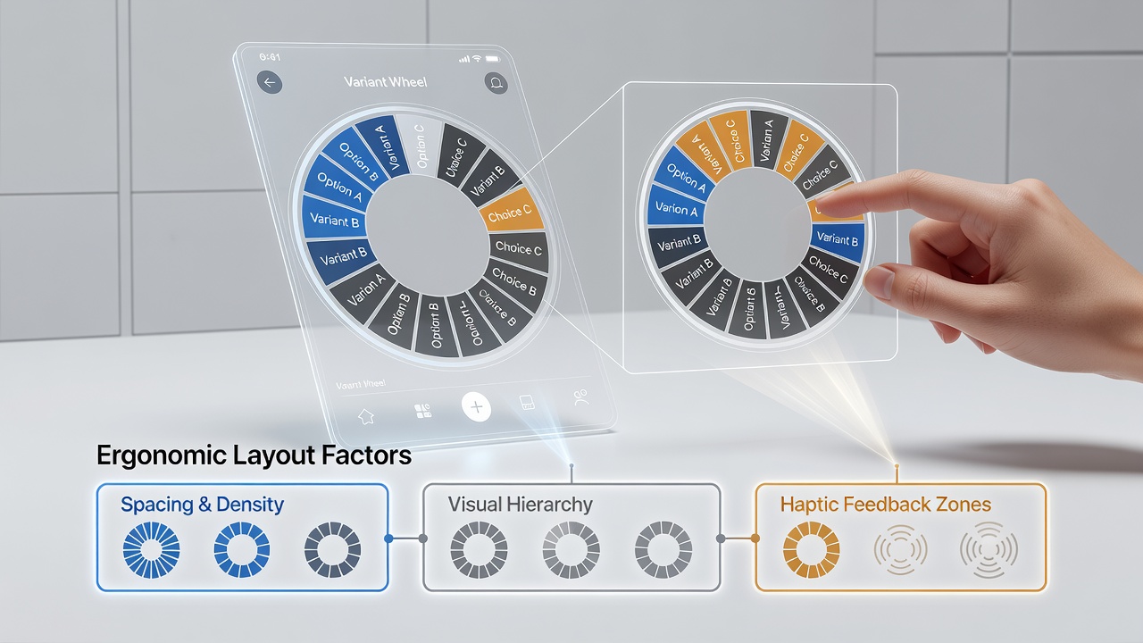 Mobile roulette wheel interface showing ergonomic layout with clear variant indicators and touch-friendly controls