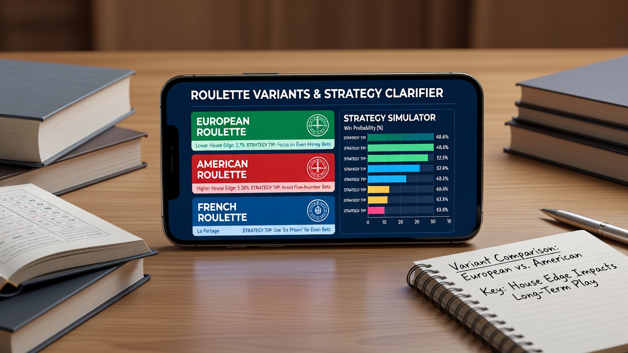 Close-up of a mobile roulette strategy calculator showing payout comparisons for multiple variants