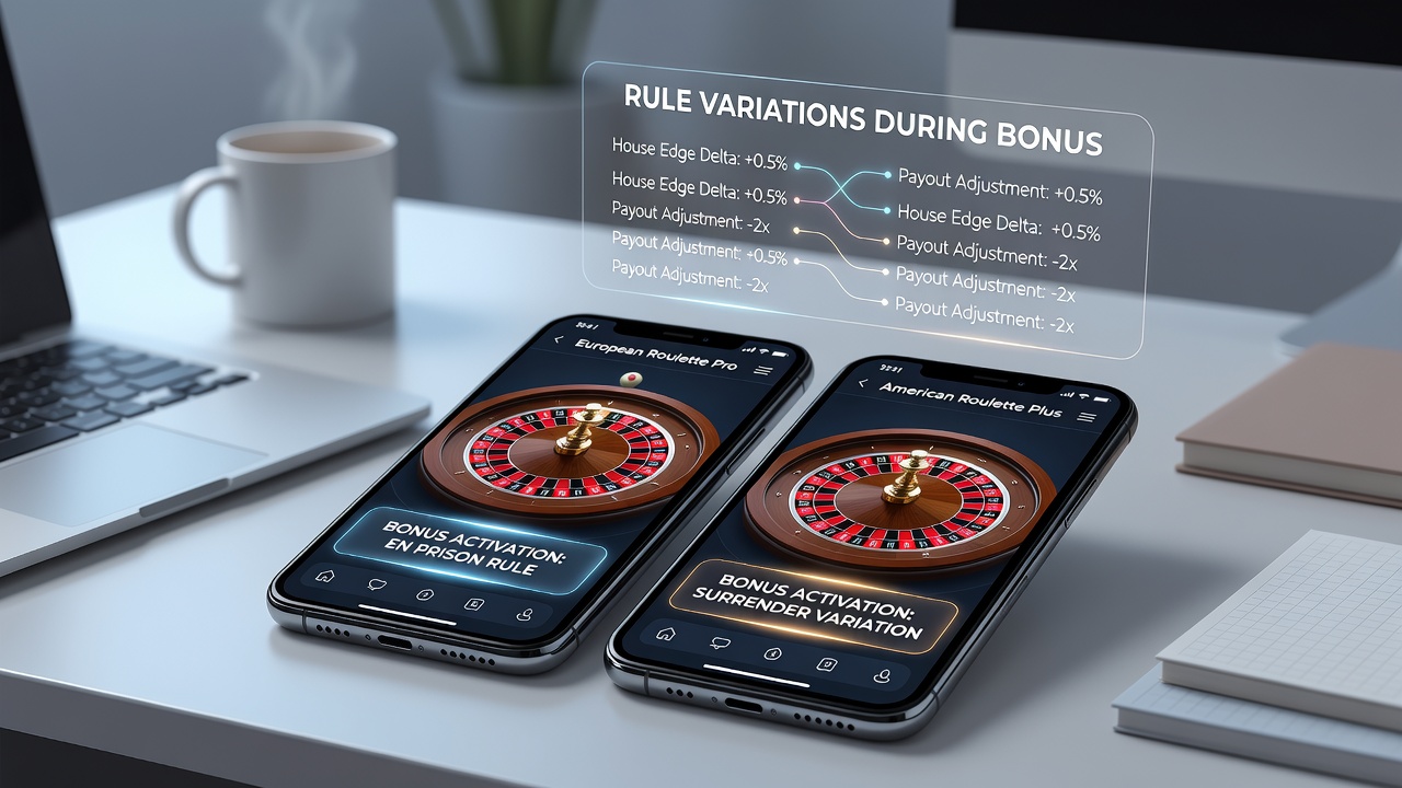 Close-up view of mobile roulette bonus sequence highlighting rule variation markers