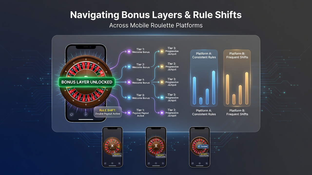 Close-up view of live dealer mobile roulette table with rule indicators and bonus notifications