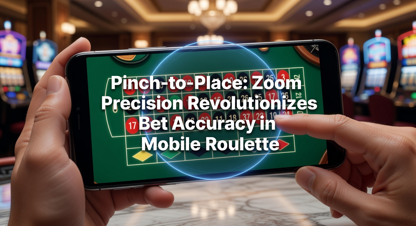 Close-up screenshot of a mobile roulette table with pinch-to-zoom bet placement active, highlighting precise chip positioning on the betting grid