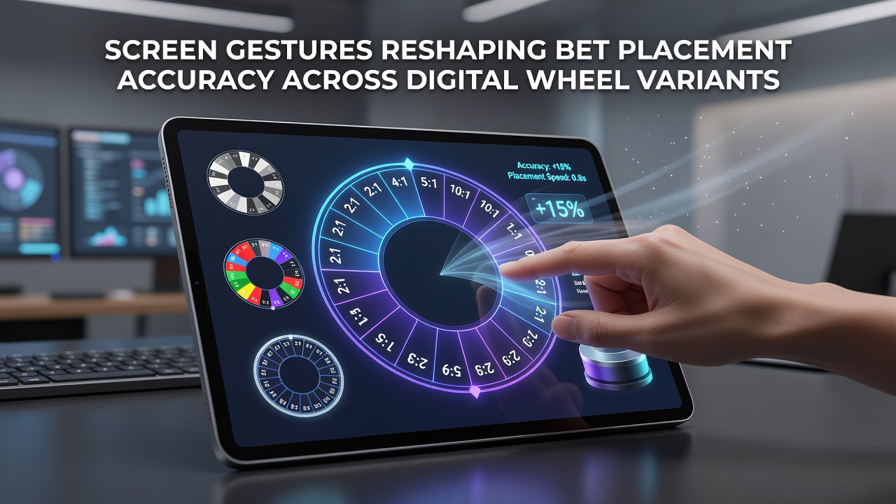 Split view showing gesture input on a tablet alongside a live dealer roulette table interface