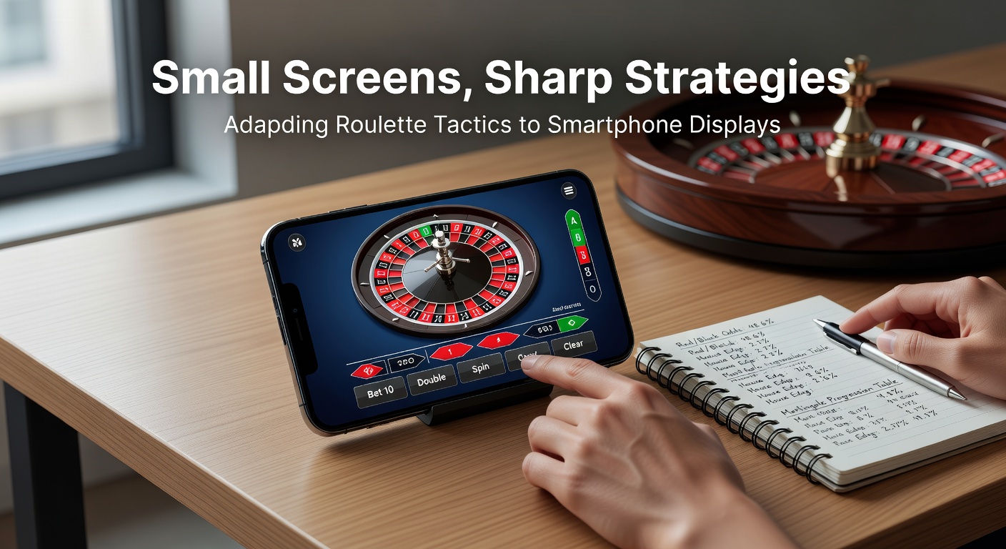 Smartphone displaying a vibrant roulette wheel interface optimized for touch controls, highlighting bet placements on a compact screen