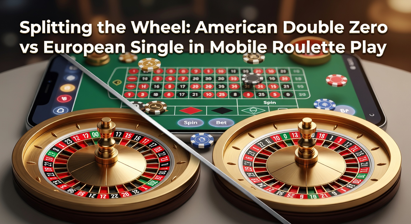 Mobile roulette app interface showing side-by-side American and European wheels with overlaid house edge stats and bet options