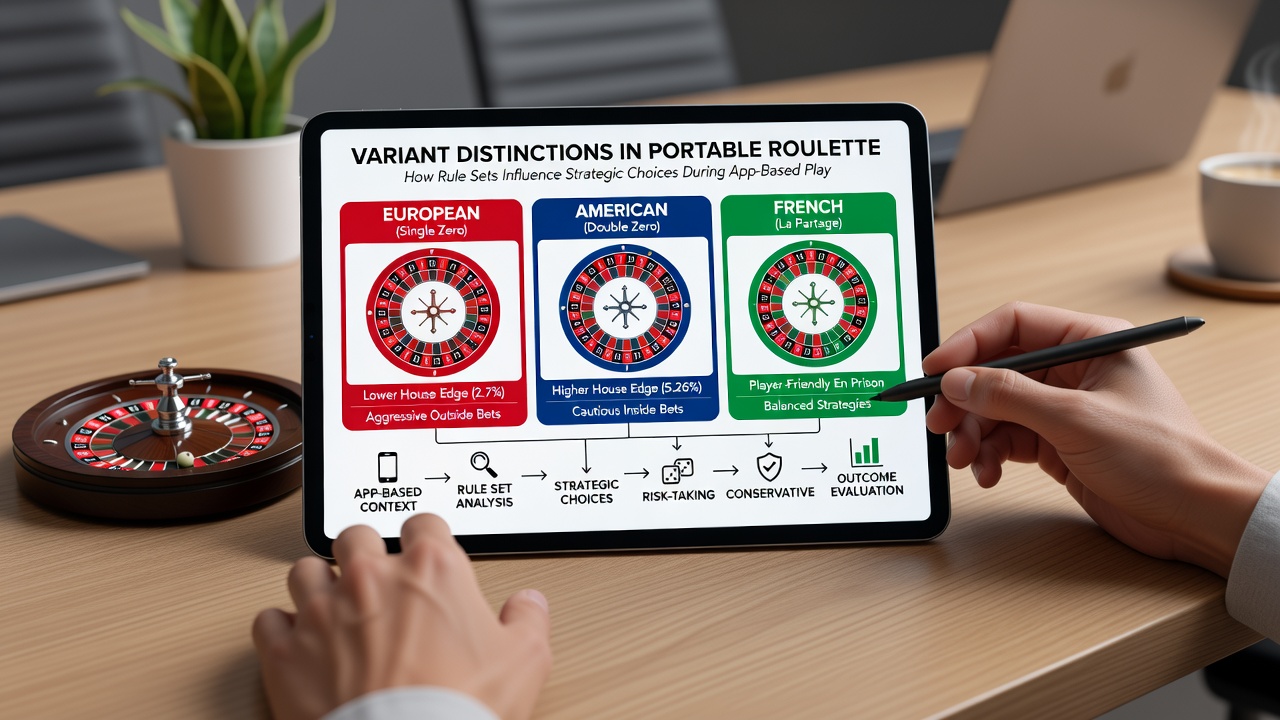 Close-up of roulette strategy chart overlaid on smartphone screen showing house edge comparisons